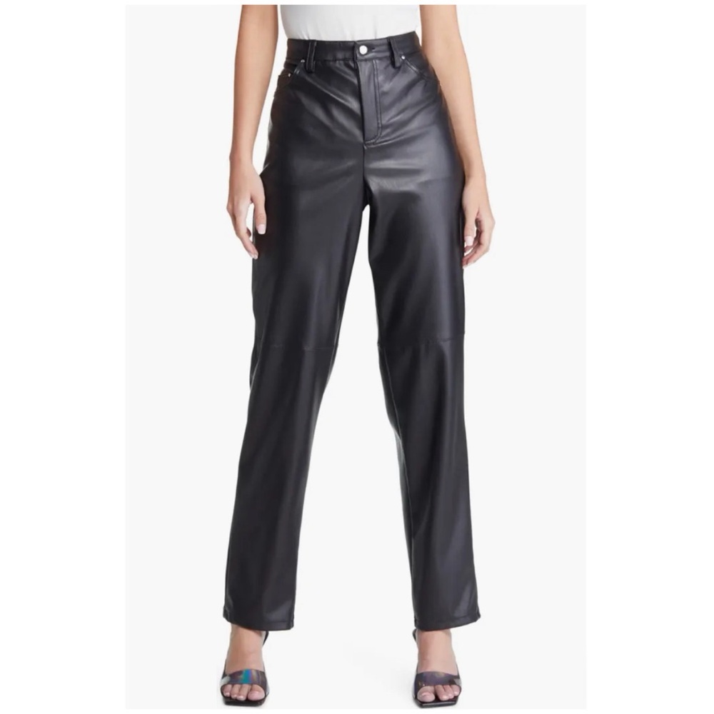 VERO MODA Black Bella High Waist Faux Leather Pants, S